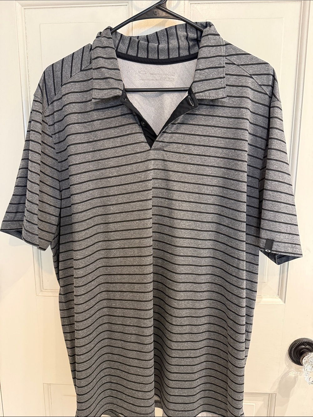Oakley Gray Striped Polo Shirt